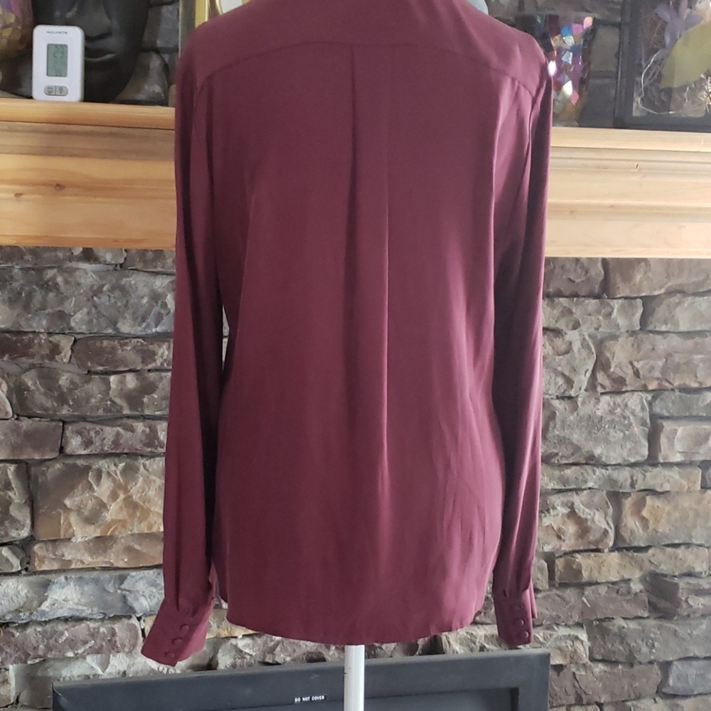 SALE⚡️FRAME SILK WINE TIE TOP SZ L - Picture 4 of 9